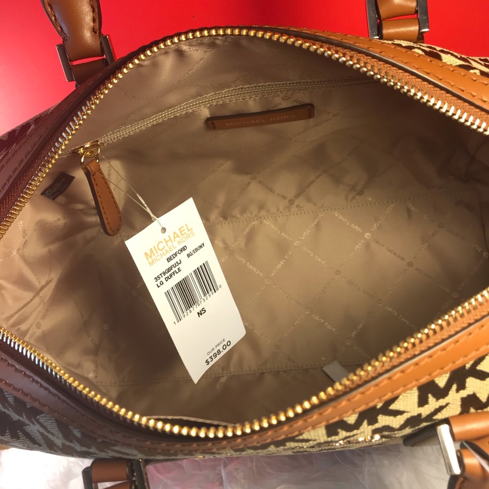 🌺 NEW MK MICHAEL KORS SIGNATURE SATCHEL DUFFLE - Picture 6 of 7